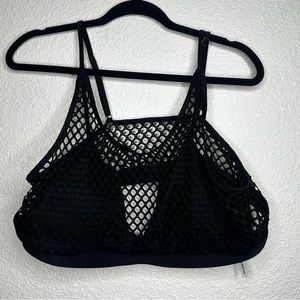 SHEIN fishnet bikini top
